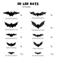 🦇Halloween 3D Bat LED Wall Light Decor 💡 – Easy Installation | Soft LED Glow for Living Room/Bedroom Festive Vibe