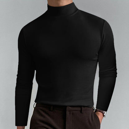 👔 Mens High Neck Slim Fit Long Sleeve T-shirt