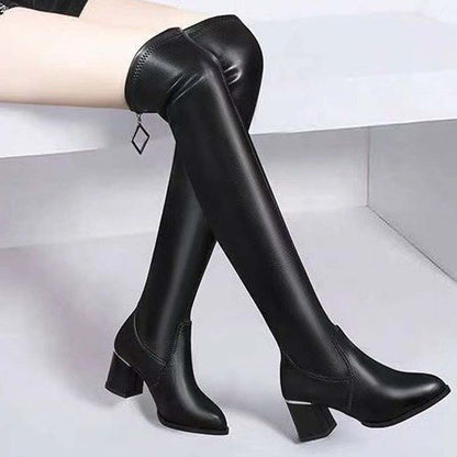 🔥Black Over-the-Knee Boots with Heel🔥