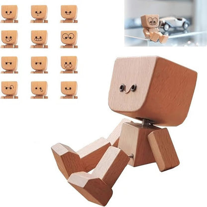 Charming Little Wooden Figure That Sways with 12PCS Expressions