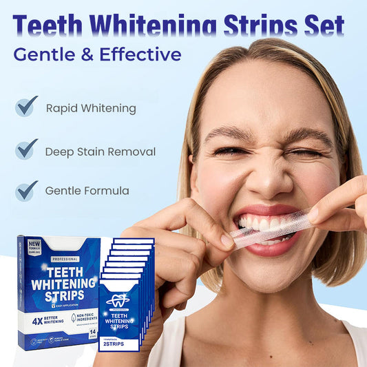 🎁Here it comes! Here it comes! Surprise price!💥Gentle & Effective Teeth Whitening Strips Set