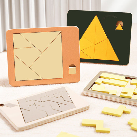 📐Wooden Tangram Board Puzzle Game