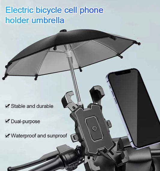 ☔📱Electric Bicycle Cell Phone Holder Umbrella