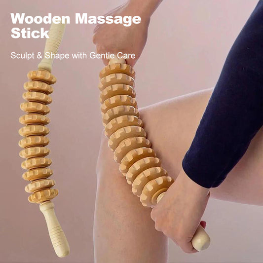 12 Rollers Curved Wooden Massage Stick🦾🦿🦴