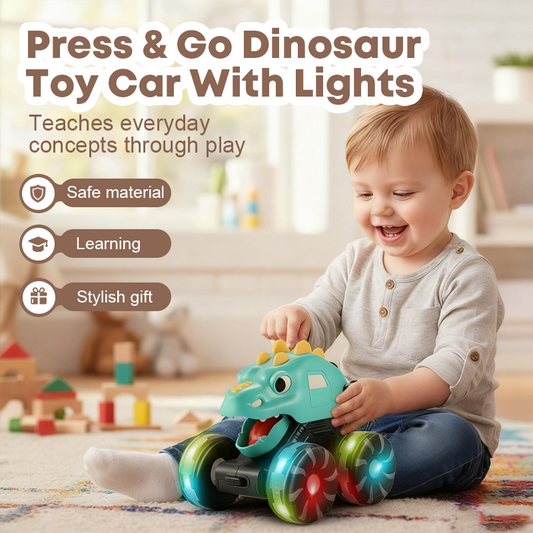 🦖🦕🐲Press & Go Dinosaur Toy Car With Lights💥