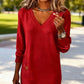 👗Women’s Long Sleeve V-Neck Knit Dress