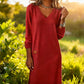 👗Women’s Long Sleeve V-Neck Knit Dress