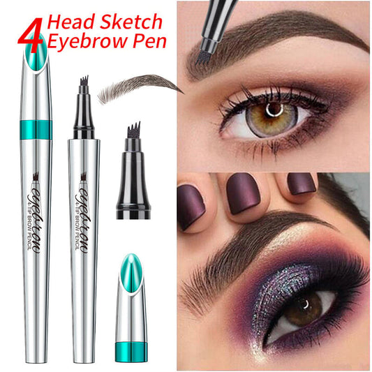 ✨Limited Time Offer - BUY 1 GET 1 FREE!!✨3D Waterproof Microblading Eyebrow Pen 4 Fork Tip Tattoo Pencil
