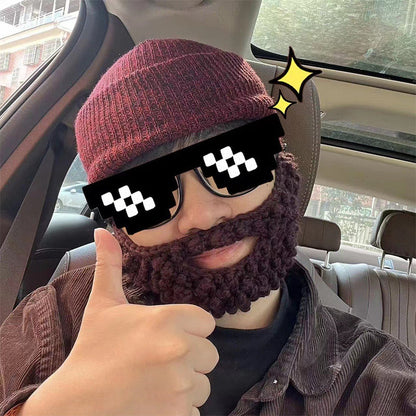 🤣Warm Wacky Funny Knit Hat and Removable Beard Facemask
