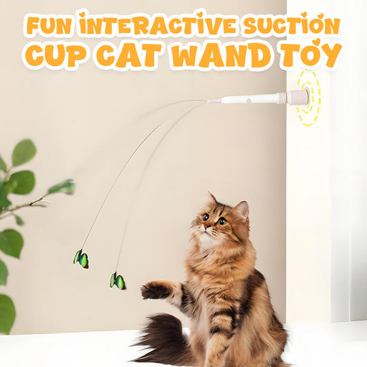 Fun Interactive Suction Cup Cat Wand Toy