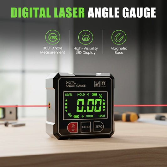 Digital Laser Angle Gauge With 4-Sided Magnetic Base