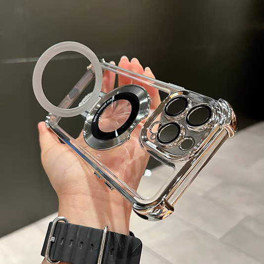 Clear Electroplated Case with Ring Stand