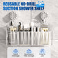 Reusable No-Drill Suction Shower Shelf