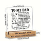 Heartfelt "To My Dad" Acrylic Plaque with Wooden Stand