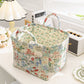Portable Floral Fabric Storage Basket