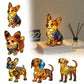 Color-Blocking Puppy Statue LED Table Lamp