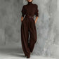 Women’s Elegant Turtleneck Top & High-Waist Pants Set