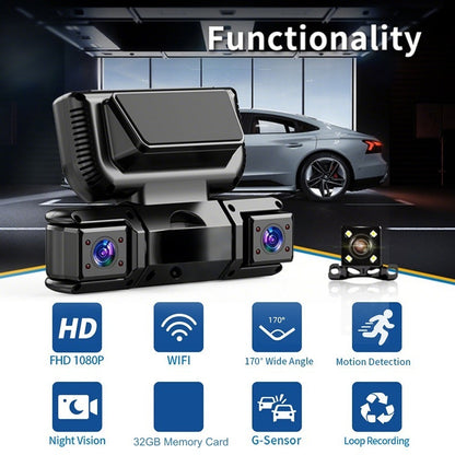 4-Channel Dash Cam with WiFi & Night Vision