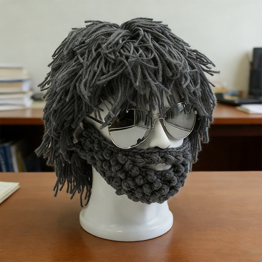 Novelty Knit Wig & Beard Beanie