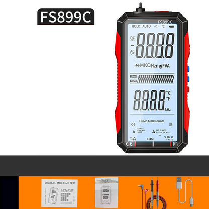 ⏰ Now only 50% off!⏰USB Rechargeable Digital Multimeter – True RMS, Auto-Ranging & Backlit LCD Display, CAT III 1000V 🛡️