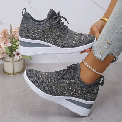 🥳Free delivery🥳💞50K+ SOLD!🌿 Rhinestones-Embellished Breathable Mesh Sneakers🚗Delivered within five working days