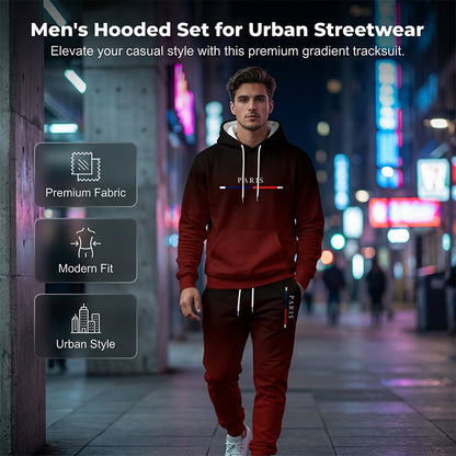 Men’s gradient-coloured tracksuit – hooded top and tracksuit bottoms
