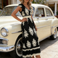 🥳SUMMER HOT SALE🥳💞50K+ SOLD!💥50% OFF! 🔥Women's V-Neck Baroque Print Flowy Maxi Dress☀️Delivered within 5 working days👜