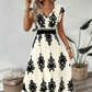 🥳SUMMER HOT SALE🥳💞50K+ SOLD!💥50% OFF! 🔥Women's V-Neck Baroque Print Flowy Maxi Dress☀️Delivered within 5 working days👜