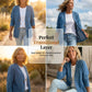 🥳 Free delivery, delivered within 5 working days 🥳 Women's Classic Button Front Denim Jacket – V-Neck, Breathable Fabric & Relaxed Fit 💙