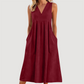 ⚡50K+ SOLD! Almost Gone💥Women's Casual V-Neck Sleeveless Midi Dress