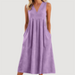 ⚡50K+ SOLD! Almost Gone💥Women's Casual V-Neck Sleeveless Midi Dress