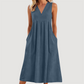 ⚡50K+ SOLD! Almost Gone💥Women's Casual V-Neck Sleeveless Midi Dress