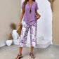 💥Free delivery on single items!👗 Women’s two-piece set—a layered, asymmetrical long-line top and printed wide-leg trousers, breathable and comfortable✨