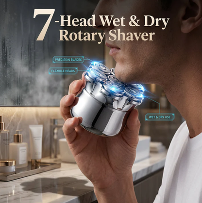 🪒🧼💧 Men’s 7-blade washable razor – smooth, pain-free shaving; close shave; reduces redness and ingrown hairs; non-slip handle; compatible with Gillette and Fong Yin razor heads; suitable for home and travel use