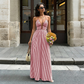 🌸Spring Sale 50% OFF🌻Women's Striped Halter Neck Maxi Dress