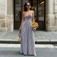 🌸Spring Sale 50% OFF🌻Women's Striped Halter Neck Maxi Dress