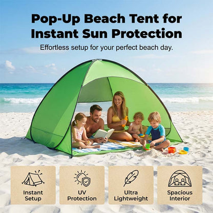 🔥 New for 2026! 🔥 Automatic pop-up beach tent – foldable for storage and reusable!