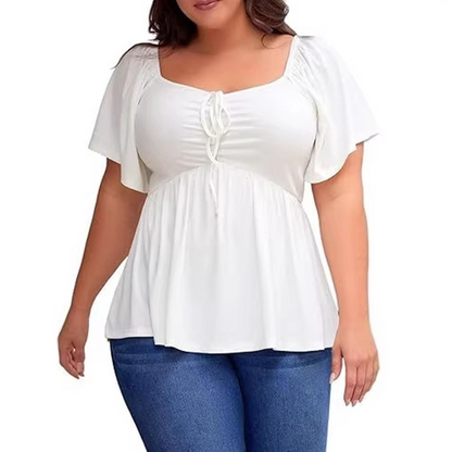 💥Free delivery, delivered within 5 working days 🥳Women's Plus Sweetheart Neck Top