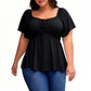 💥Free delivery, delivered within 5 working days 🥳Women's Plus Sweetheart Neck Top