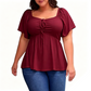 💥Free delivery, delivered within 5 working days 🥳Women's Plus Sweetheart Neck Top