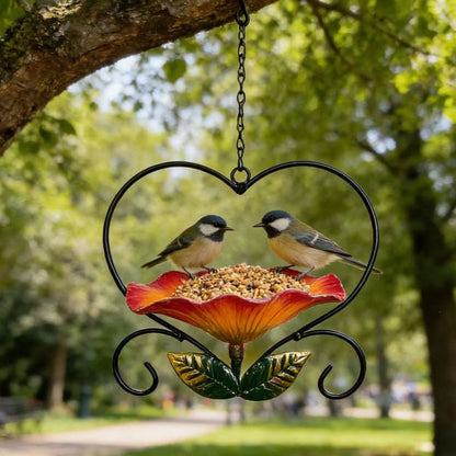 🎁Heart-Shaped Floral Bird Feeder💝Buy two, get free delivery!