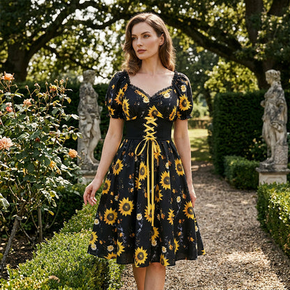 ⏰LIMITED TIME 49% OFF!🔥Women's Print Puff Sleeve Dress🔥Free delivery