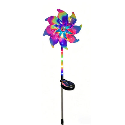 🌈Solar Powered Rainbow Pinwheel Garden Light