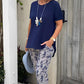 Solid Color Top + Tie-Dye Pants Set，Delivered within five business days.