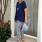 Solid Color Top + Tie-Dye Pants Set，Delivered within five business days.
