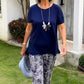 Solid Color Top + Tie-Dye Pants Set，Delivered within five business days.
