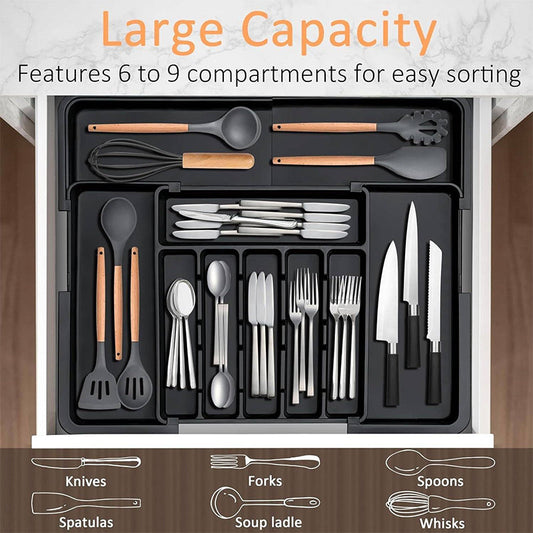 🥳2026 HOT SALE🥳💞55% OFF!✨Expandable Cutlery and Utensil Drawer Organizer&Free delivery