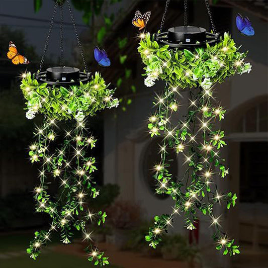 🌿49% OFF! Solar Hanging Grass Light – Realistic Foliage, Warm White, IP65 ✨