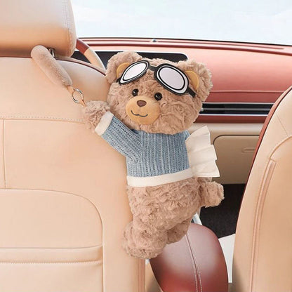 🥳2026 HOT SALE🥳💞50K+ SOLD!⏳✨Adorable Bear Plush Car Tissue Holder