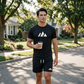 👕 Men's Short-Sleeve T-Shirt & Shorts Set with Drawstring – Comfortable, casual, and perfect for summer, leisure, and sports ☀️✨